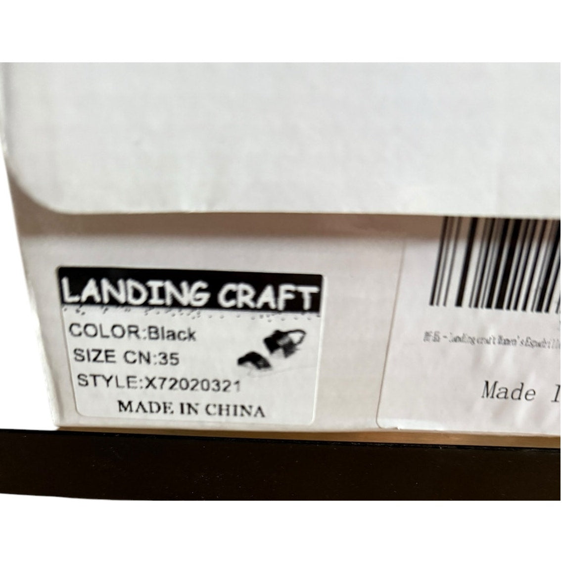 NIB Landing Craft Espadrille Black Size 4.5 (35) Open Toe Ankle Strap