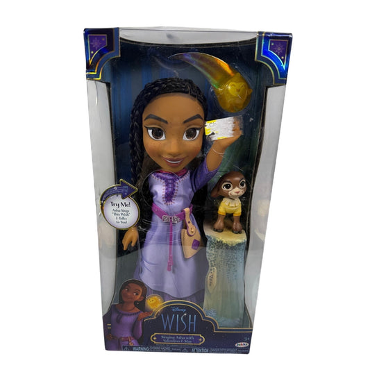 Disney Wish Singing Asha 14" Doll with Valentino & Star Figures 20 Phrases 3+