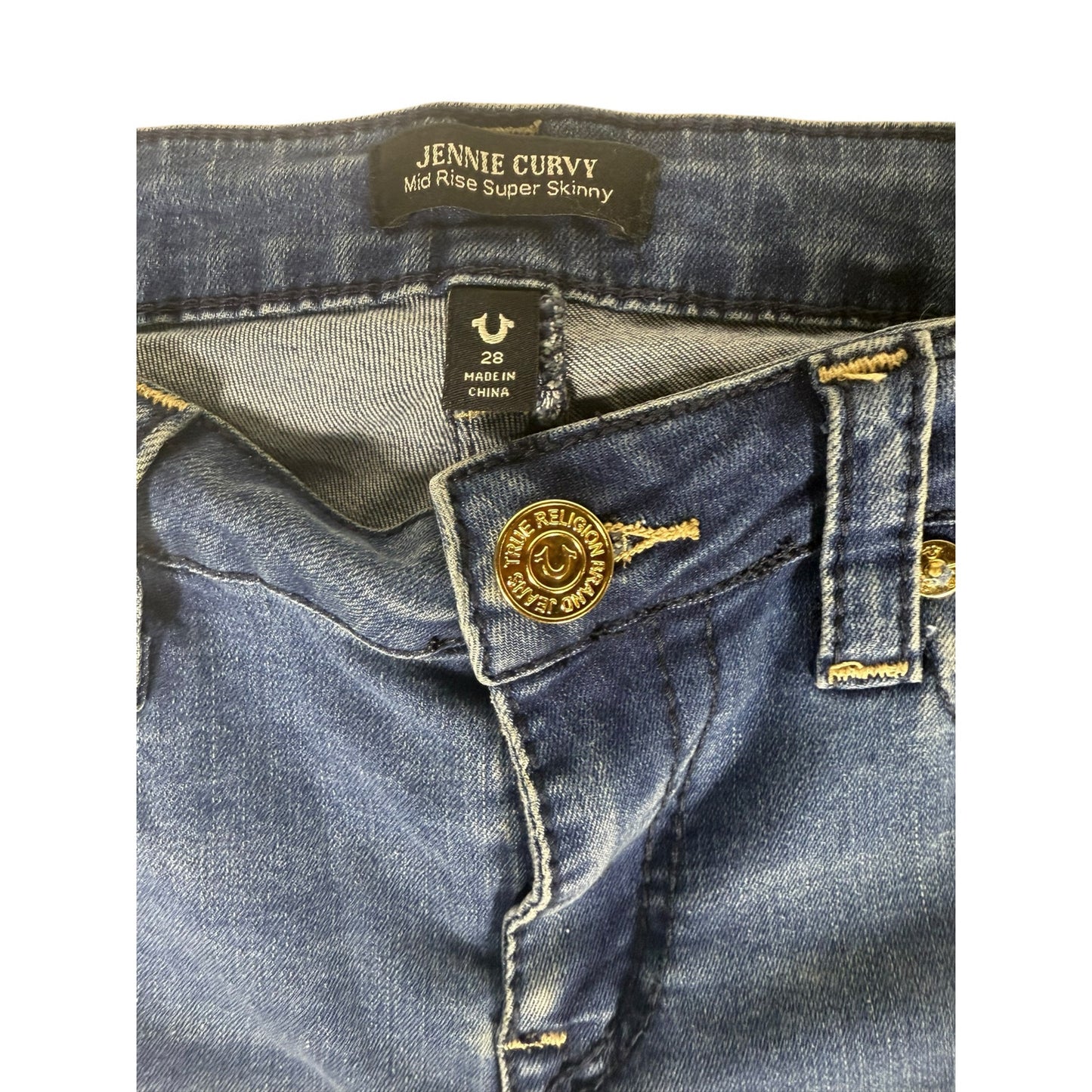 NWT True Religion Jeans Women's Size 28 Jennie Curvy Mid Rise Super Skinny