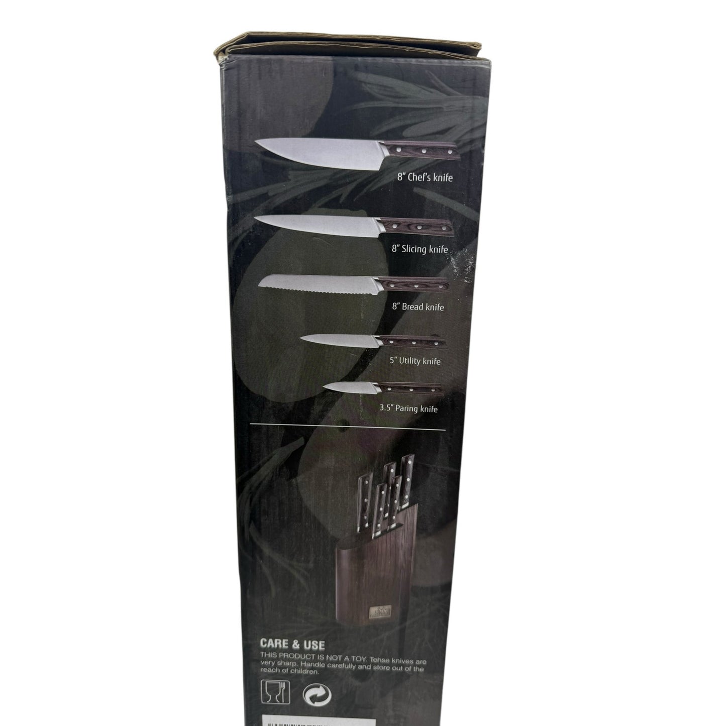 NIB BEAUTIFUL NIB Best Buy Damascus 6 Piece Knife Block Set