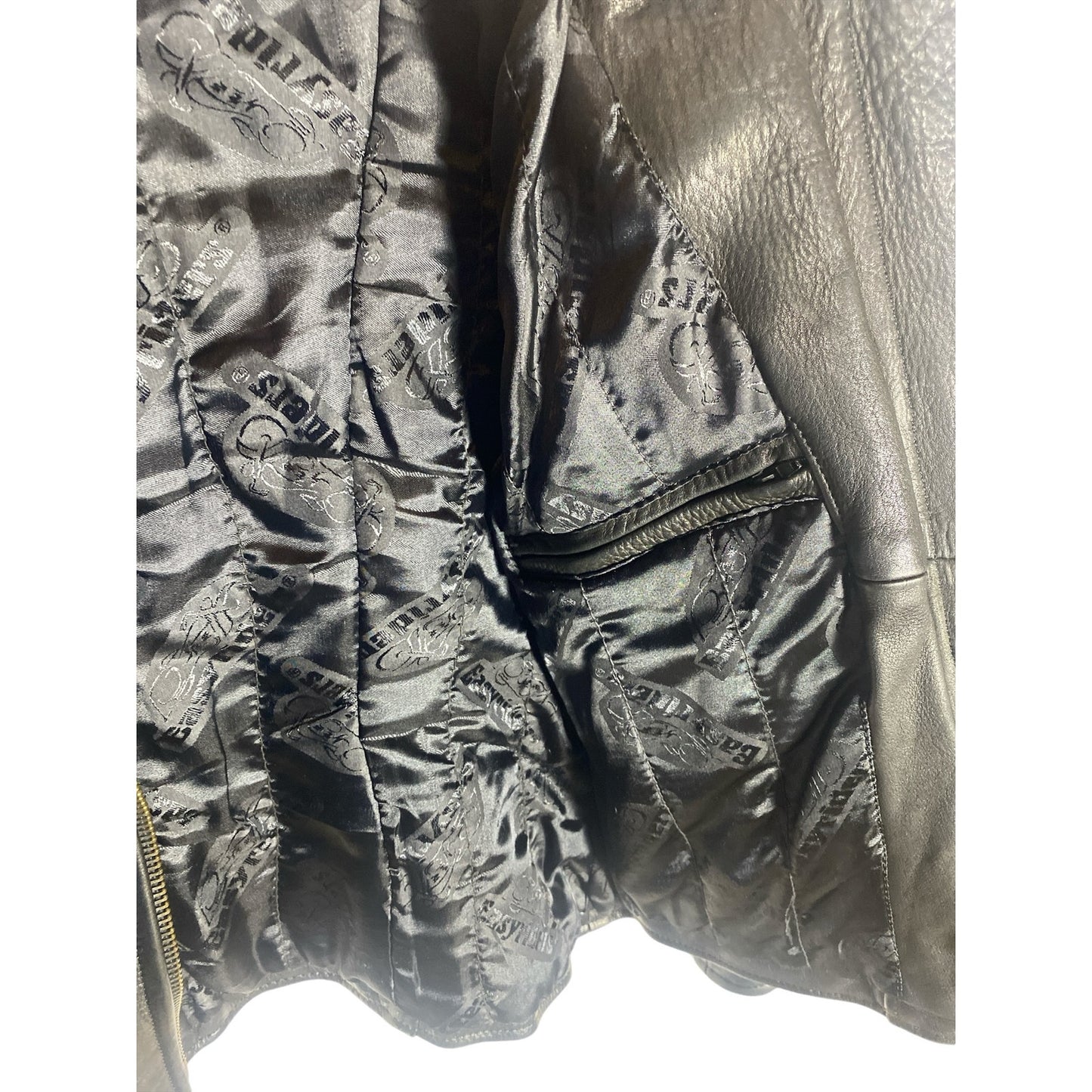 Easy Rider Mens Black genuine leather motorcycle jacket size Medium