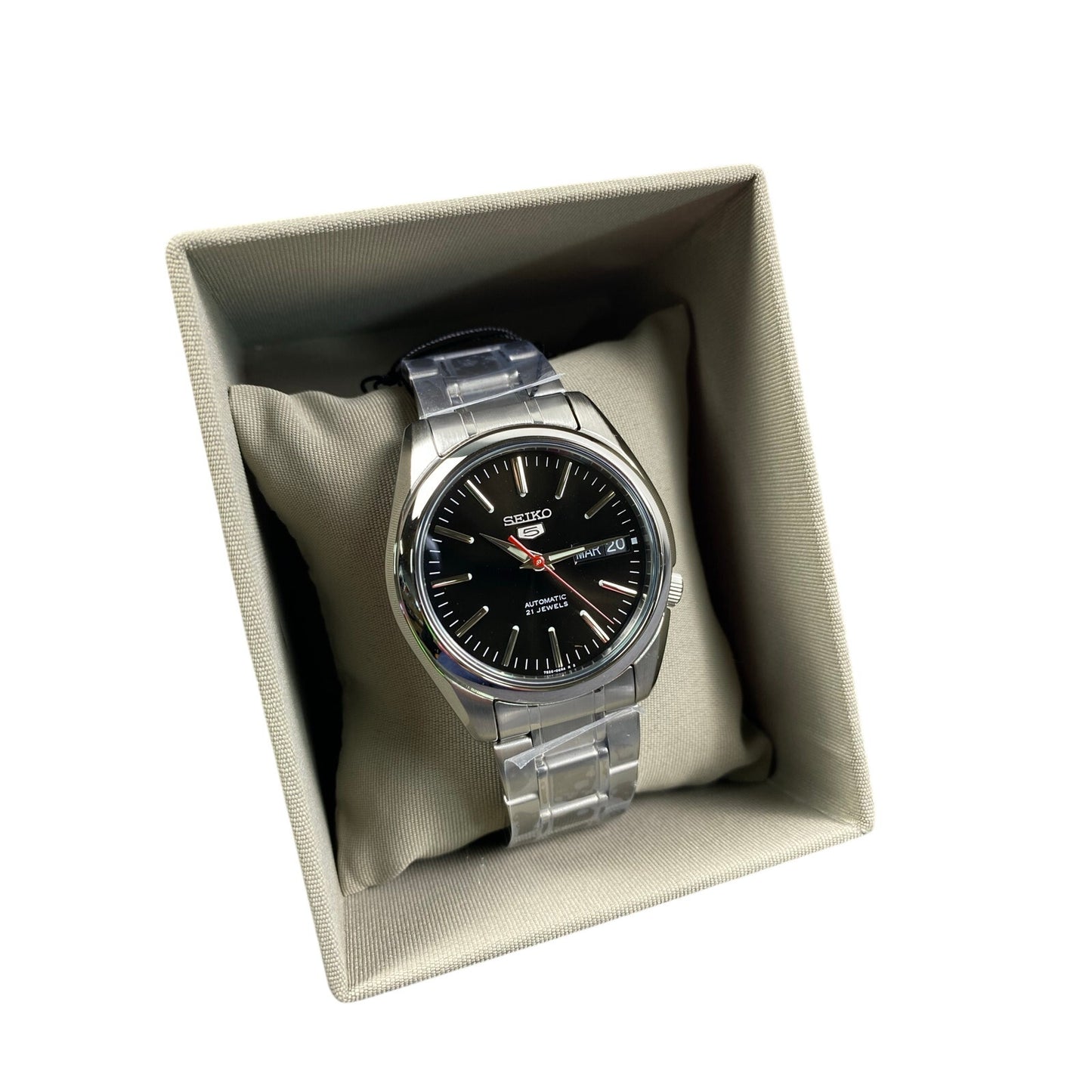 New in Box Seiko Series 5 Automatic Black Dial Men's Watch SNKL45
