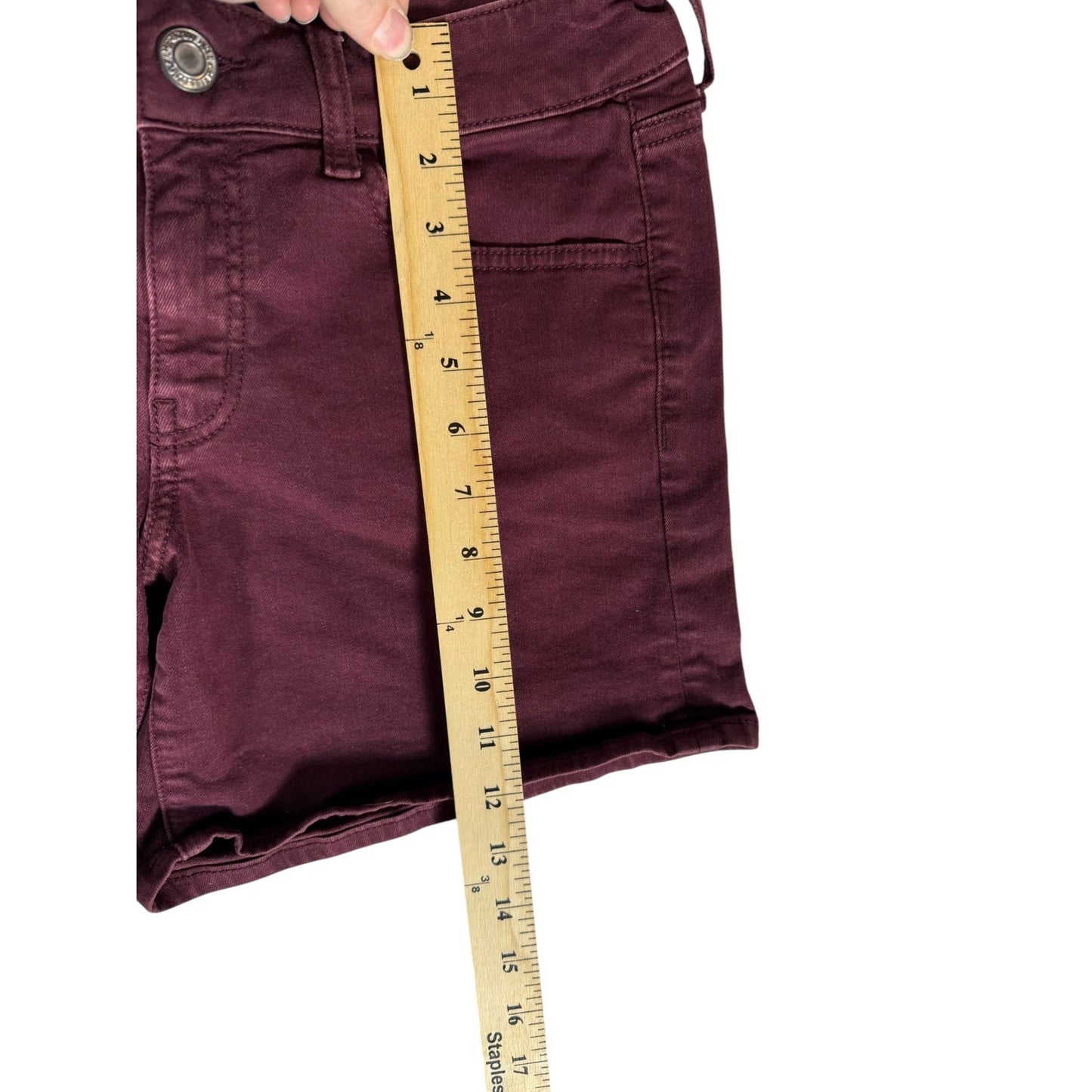 American Eagle Shorts Women Size 8 Midi Maroon