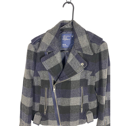 American Eagle Peacoat women's Plaid Size Medium Gray Y2k