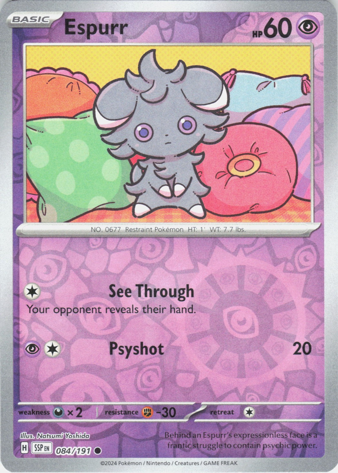 Espurr Reverse Holo Common SV08: Surging Sparks 084/191 NM