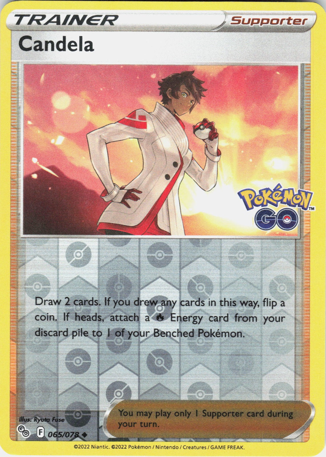 Candela Reverse Holo Uncommon Pokemon GO 065/078 NM