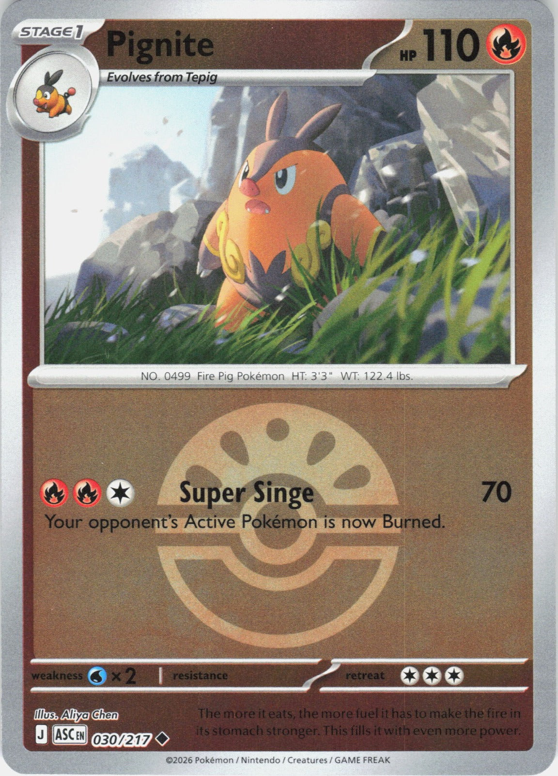 Pignite (Friend Ball) Reverse Holo Uncommon ME: Ascended Heroes 030/217 NM