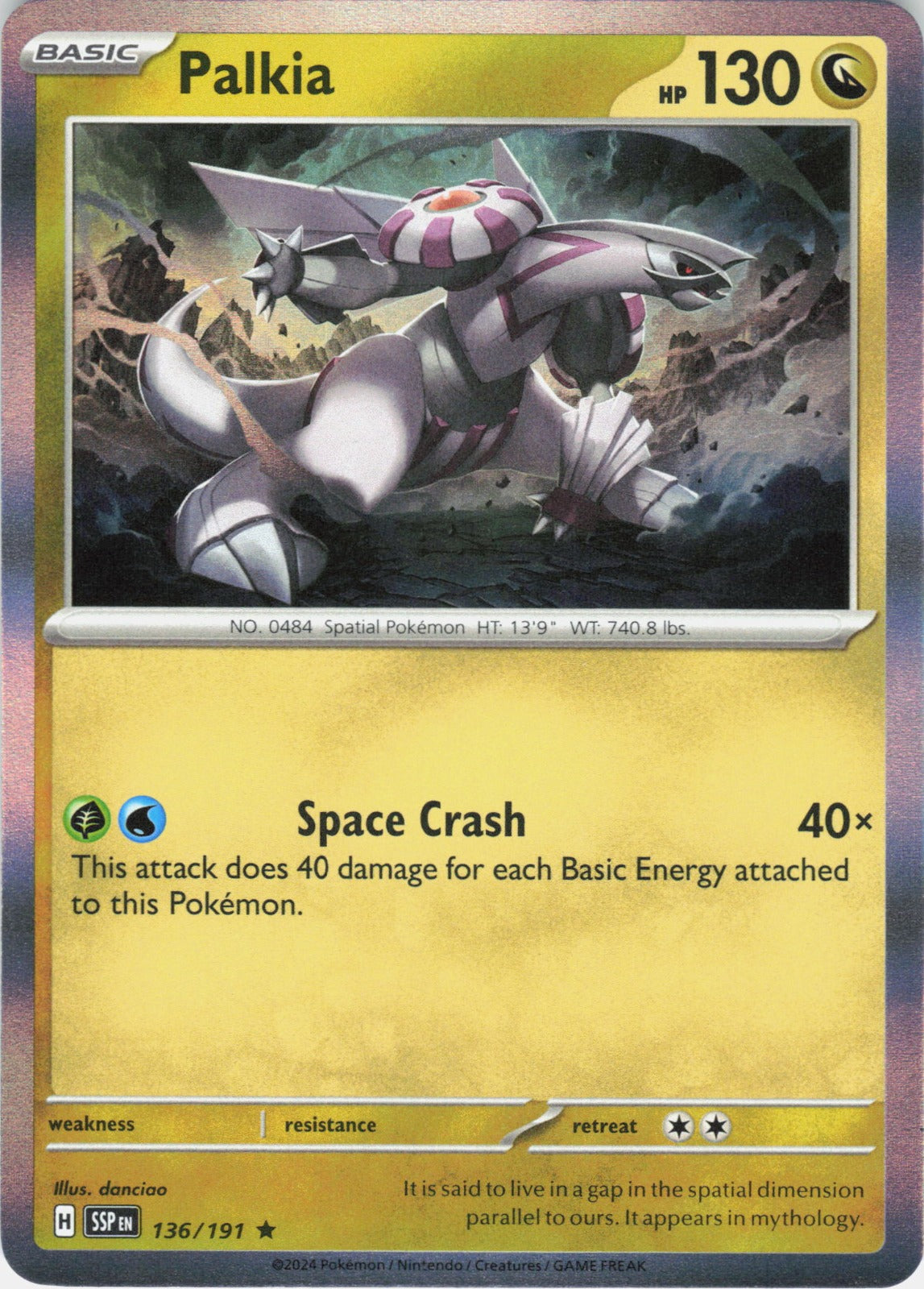 Palkia Holo Rare SV08: Surging Sparks 136/191 NM