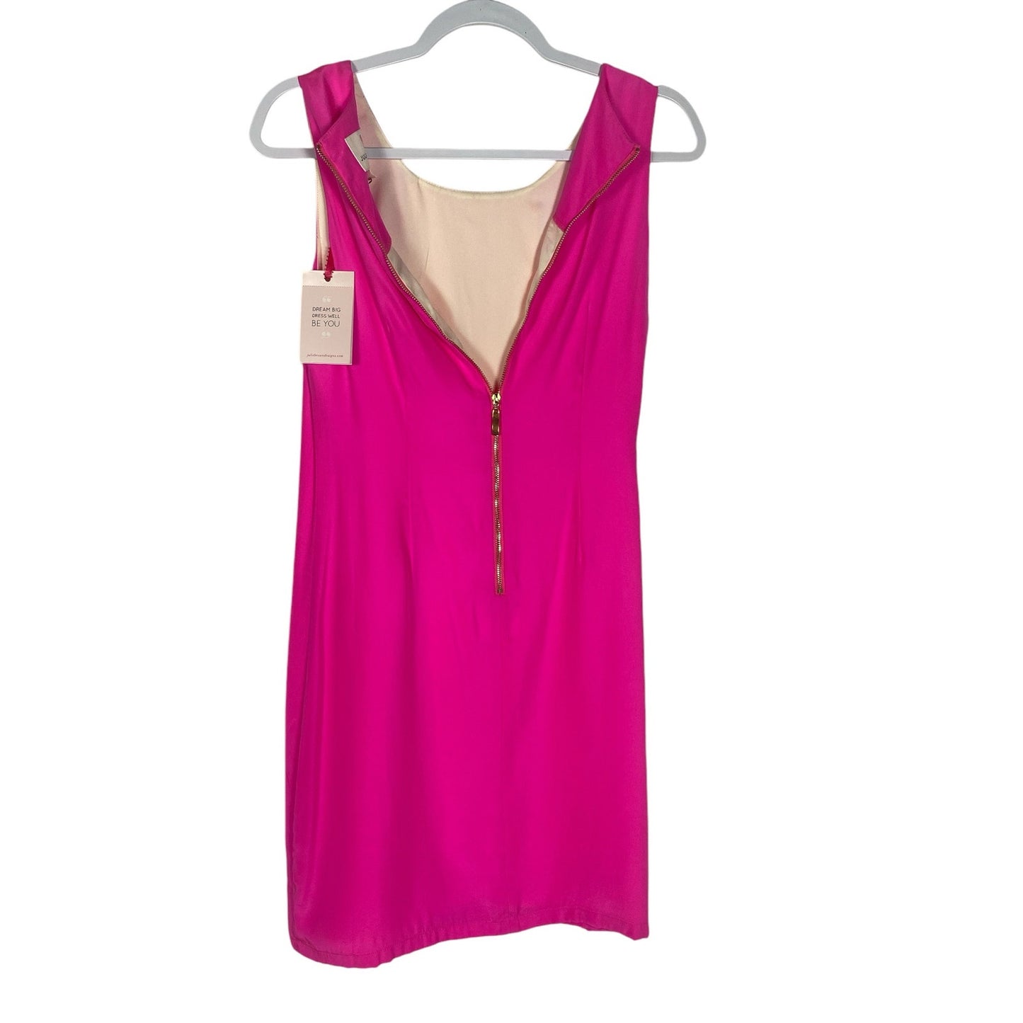 NWT Women's Julie Brown Leah Pink Silk sleeveless Dress Size 4