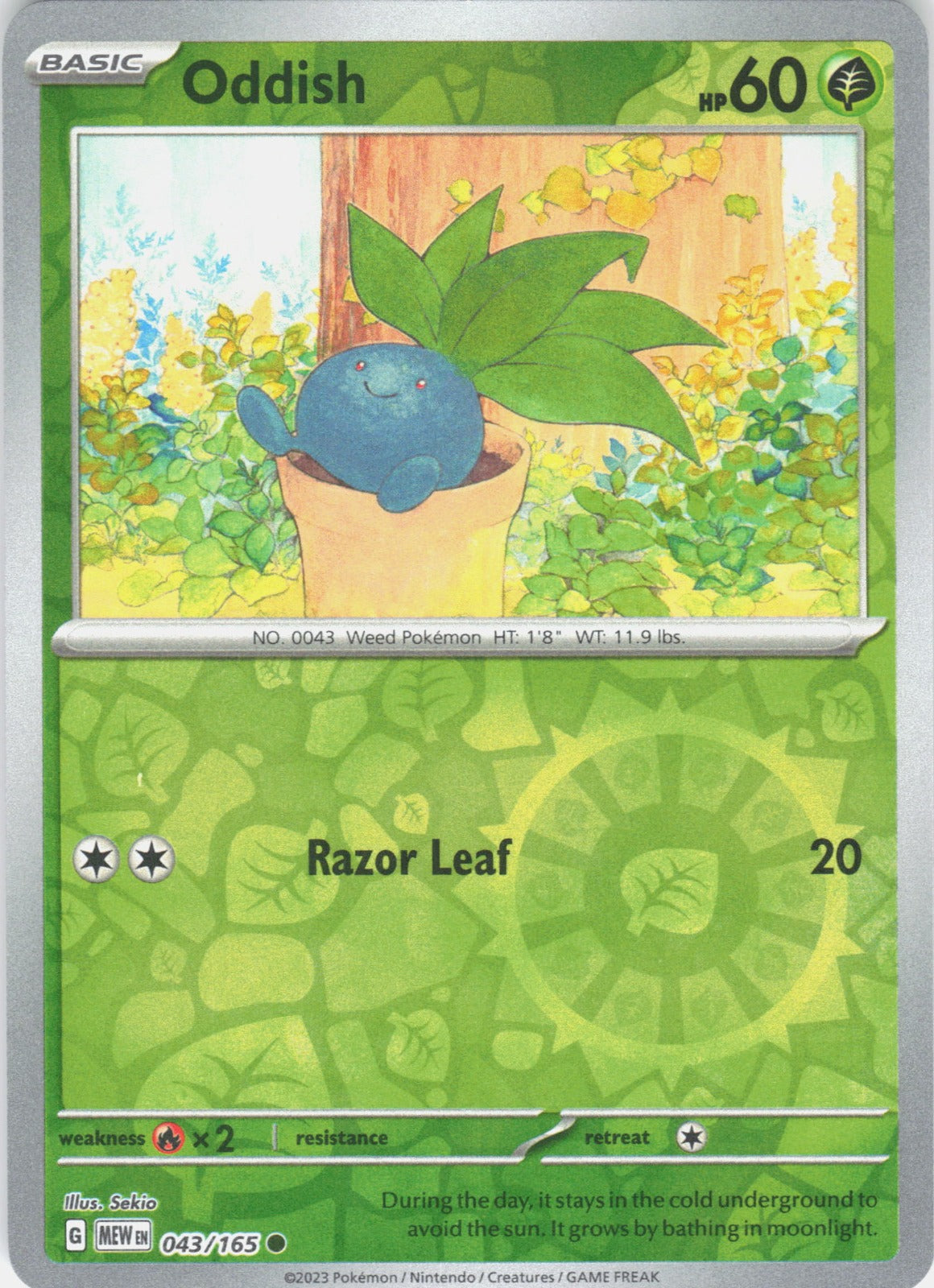 Oddish Reverse Holo Common SV: Scarlet & Violet 151 043/165 NM