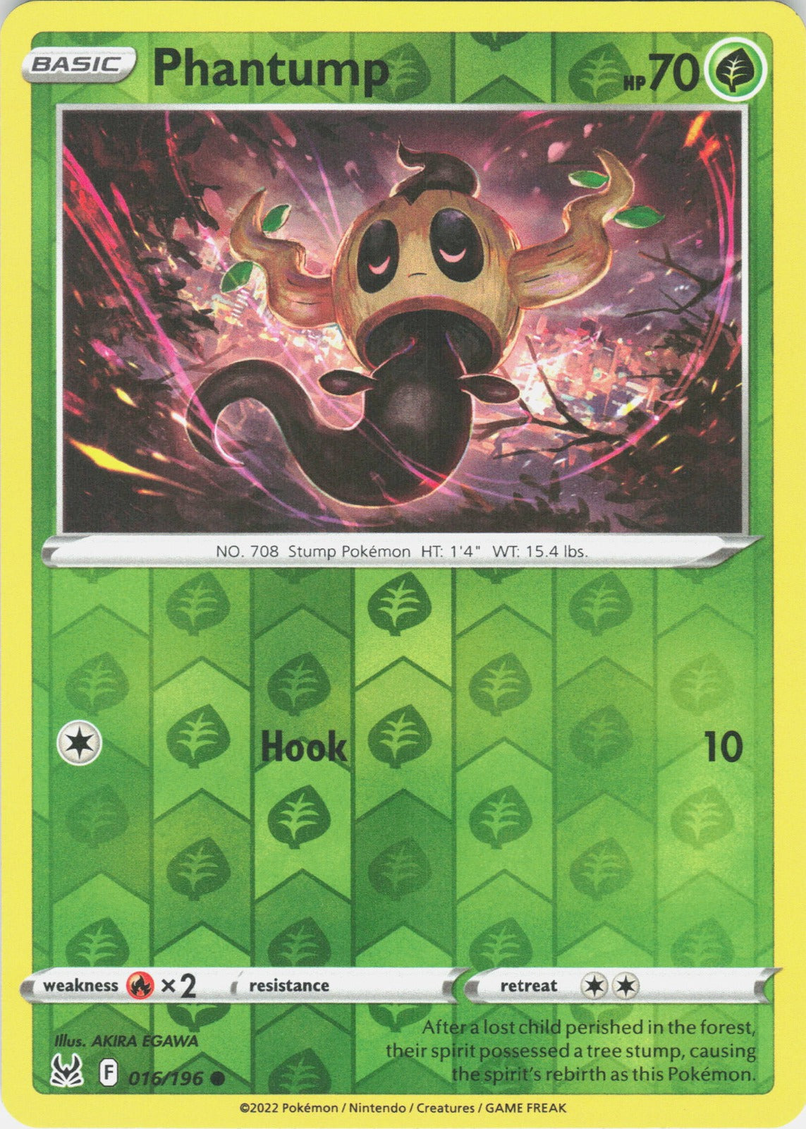 Phantump Reverse Holo Common SWSH11: Lost Origin 016/196 NM