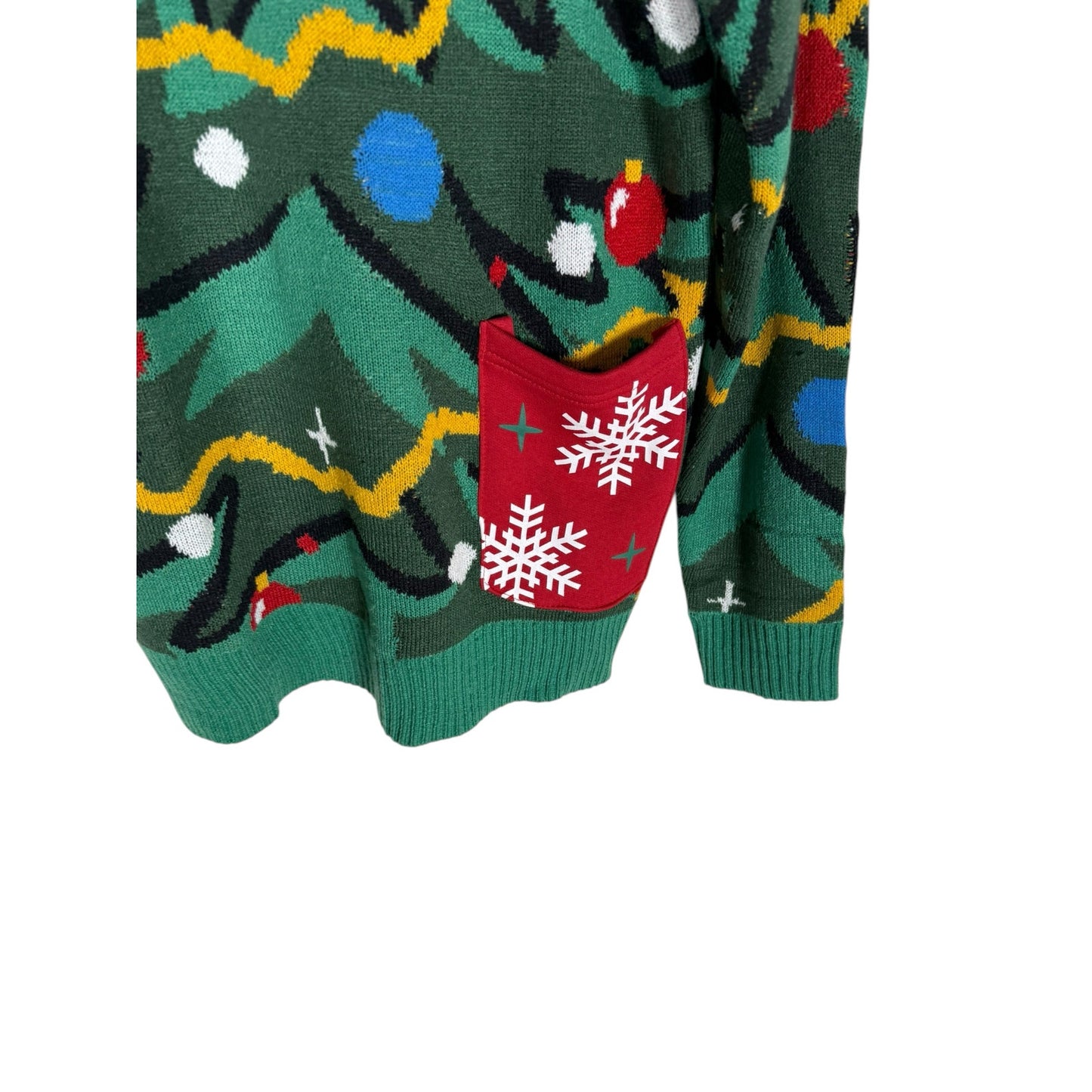 Merry Christmas Sweater Men's Green Large Ugly Sweater Crewneck