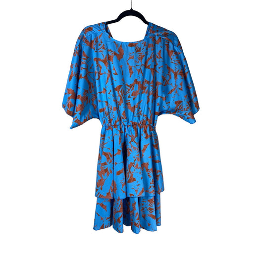 Women’s dress Blue Floral Print size medium elastic waist