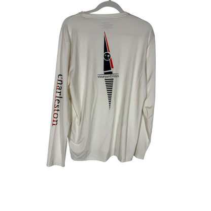 NWT Vineyard vines Men's  White Long-sleeve performance Charleston Size Small