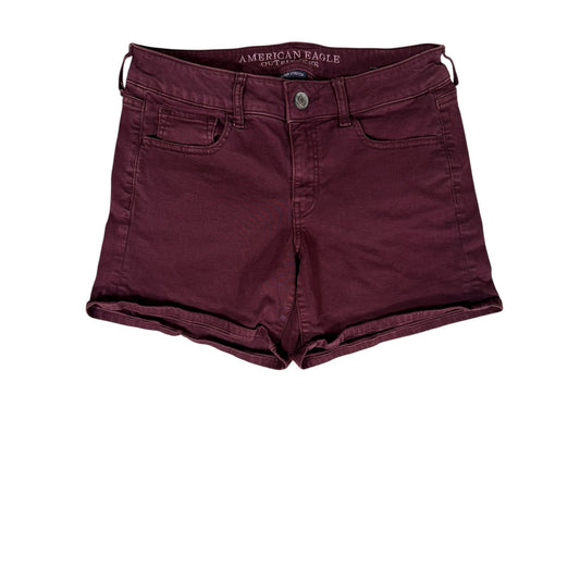 American Eagle Shorts Women Size 8 Midi Maroon