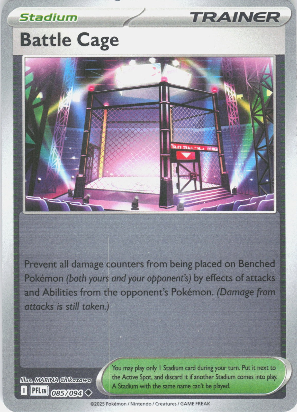 Battle Cage Reverse Holo Uncommon ME02: Phantasmal Flames 085/094 NM