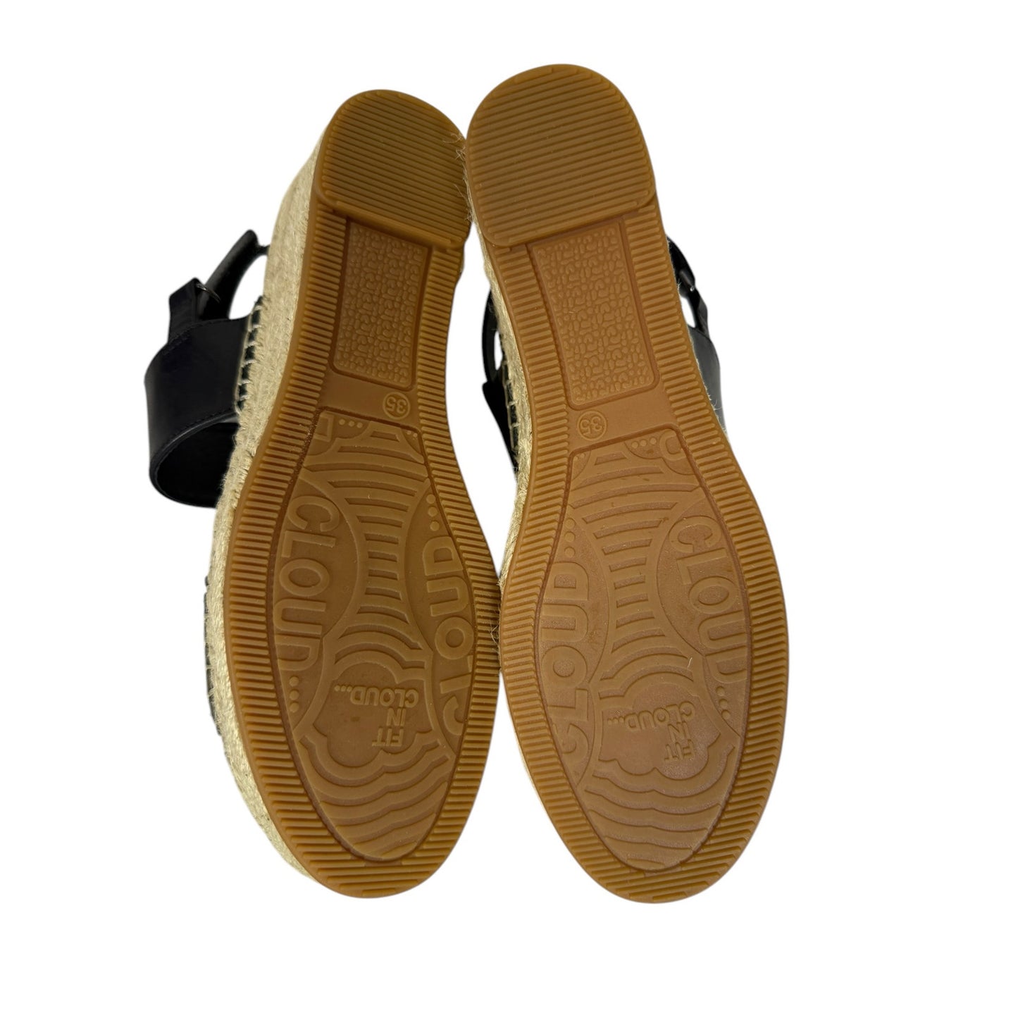 NIB Landing Craft Espadrille Black Size 4.5 (35) Open Toe Ankle Strap
