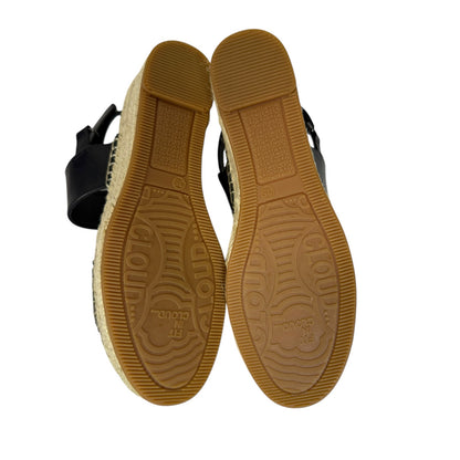 NIB Landing Craft Espadrille Black Size 4.5 (35) Open Toe Ankle Strap