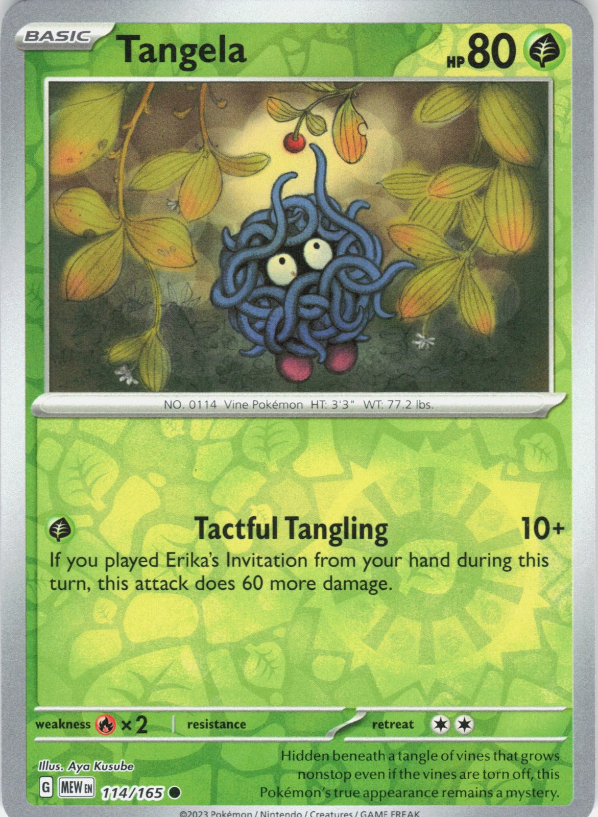 Tangela Reverse Holo Common SV: Scarlet & Violet 151 114/165 NM
