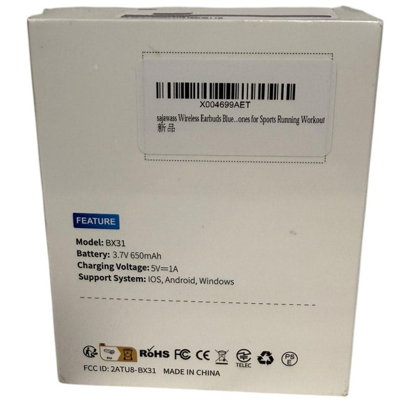 New Sealed Sajawass BX31 Wireless Headphones Black Fitness Sport  $89