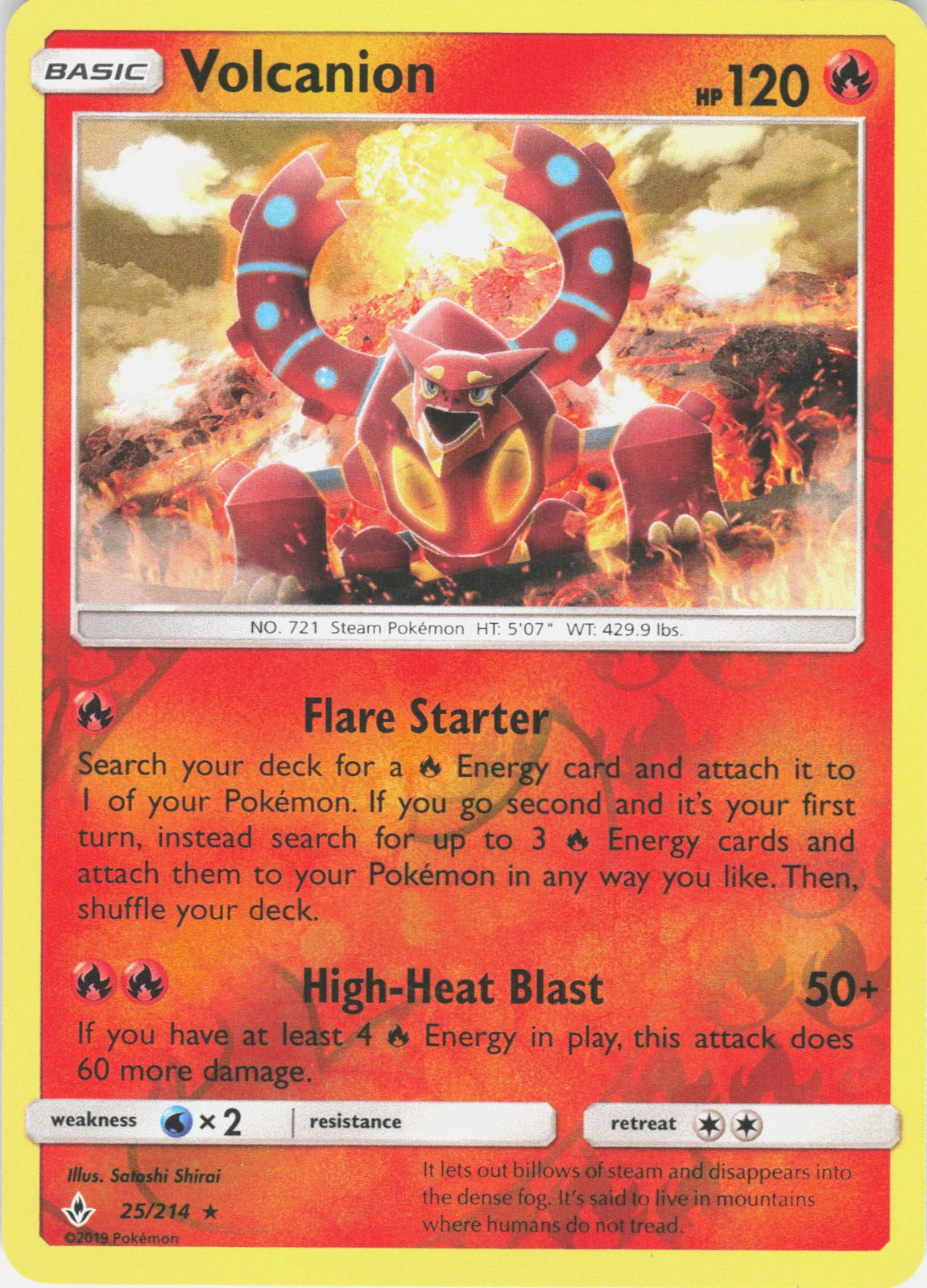 Volcanion Reverse Holo Holo Rare SM - Unbroken Bonds 25/214 NM