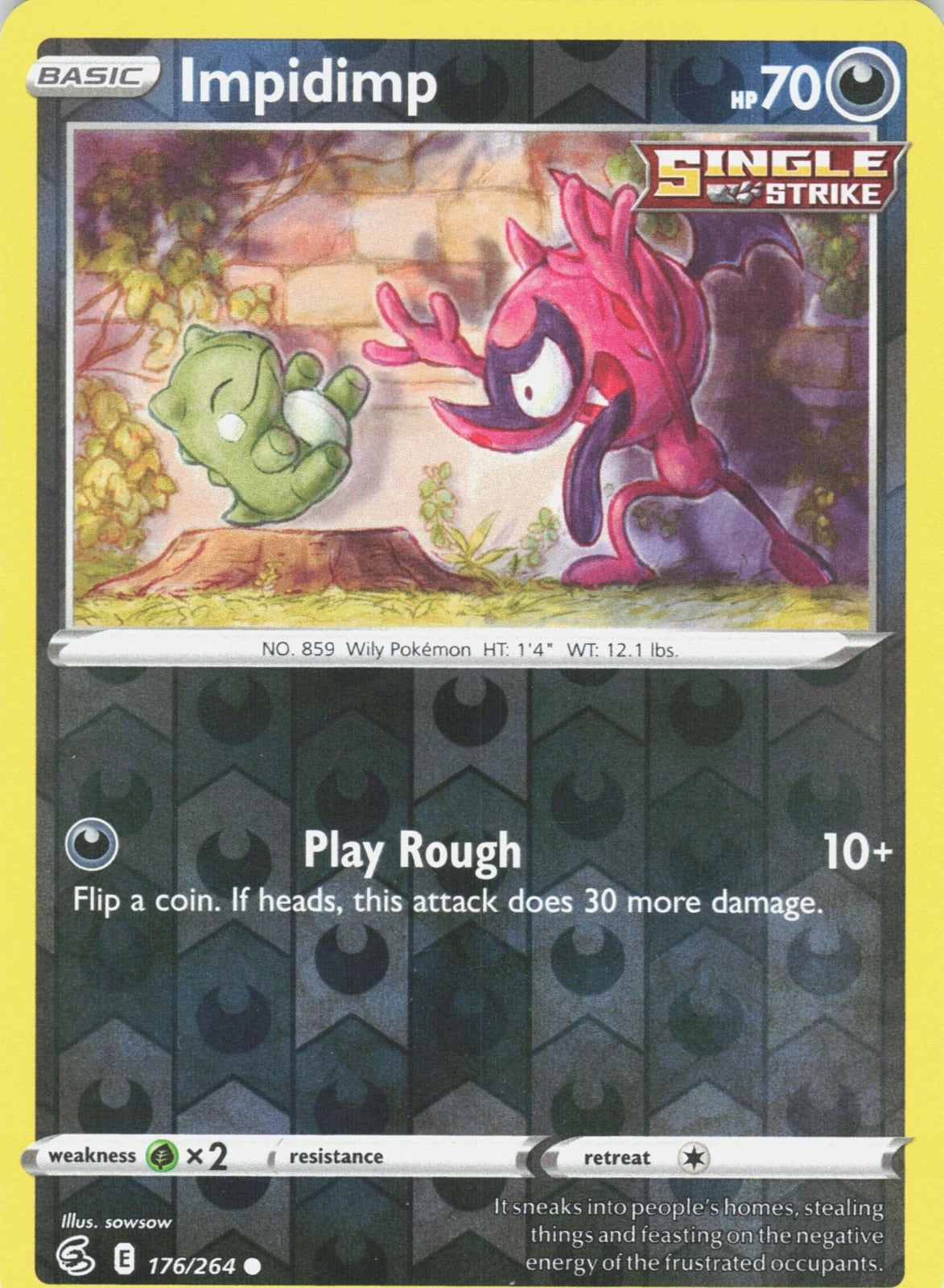 Impidimp Reverse Holo Common SWSH08: Fusion Strike 176/264 NM