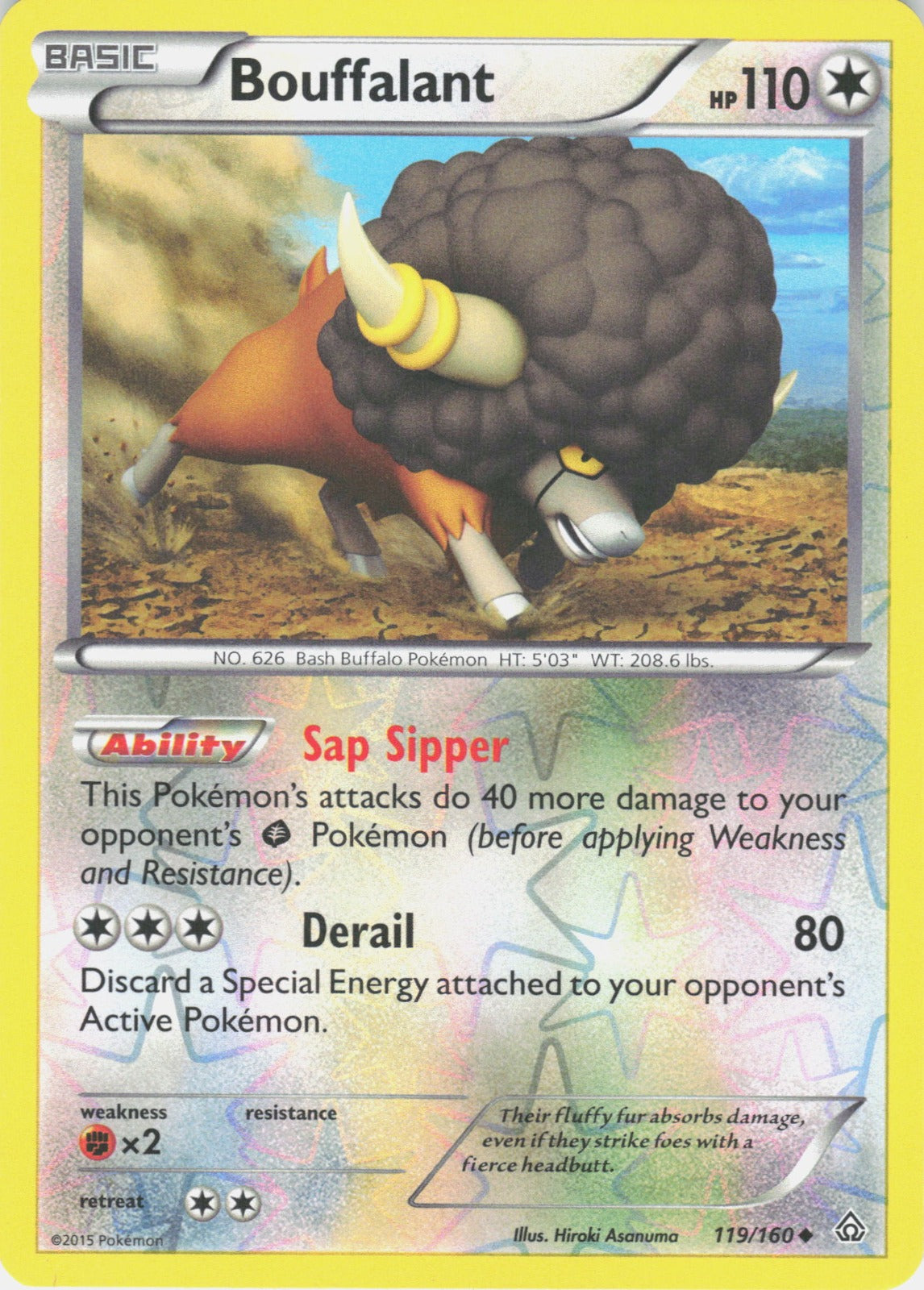 Bouffalant Reverse Holo Uncommon XY - Primal Clash 119/160 NM