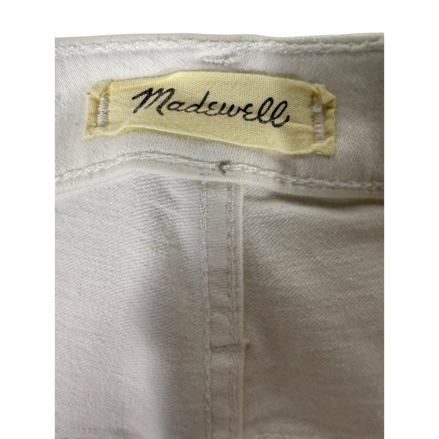 Women's Madewell White Ankle  Hi-rise Skinny Jeans Button up size 30