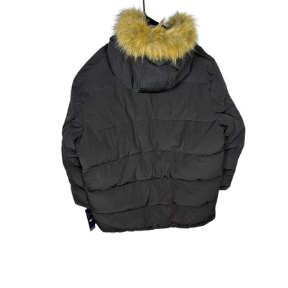 NWT Men's Tommy Hilfiger Black Faux Fur Insulated Wind resistant Parka Size XXL