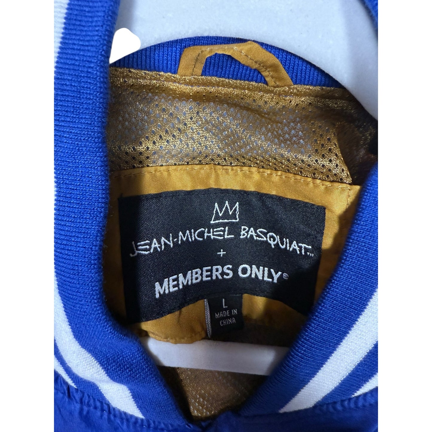 NWT Members Only Jean-Michel Basquat Blue Varsity Windbreaker Size Large