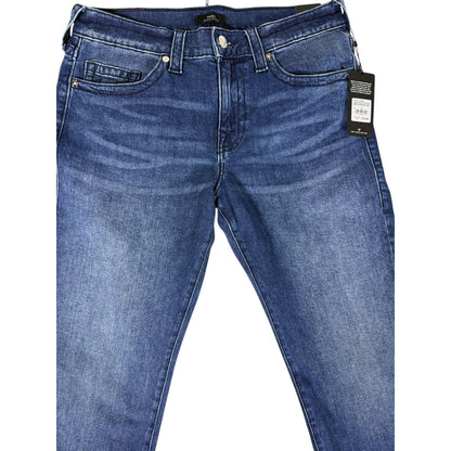 NWT True Religion Jeans Men's Ricky Straight 34 Denim Tidal Wash