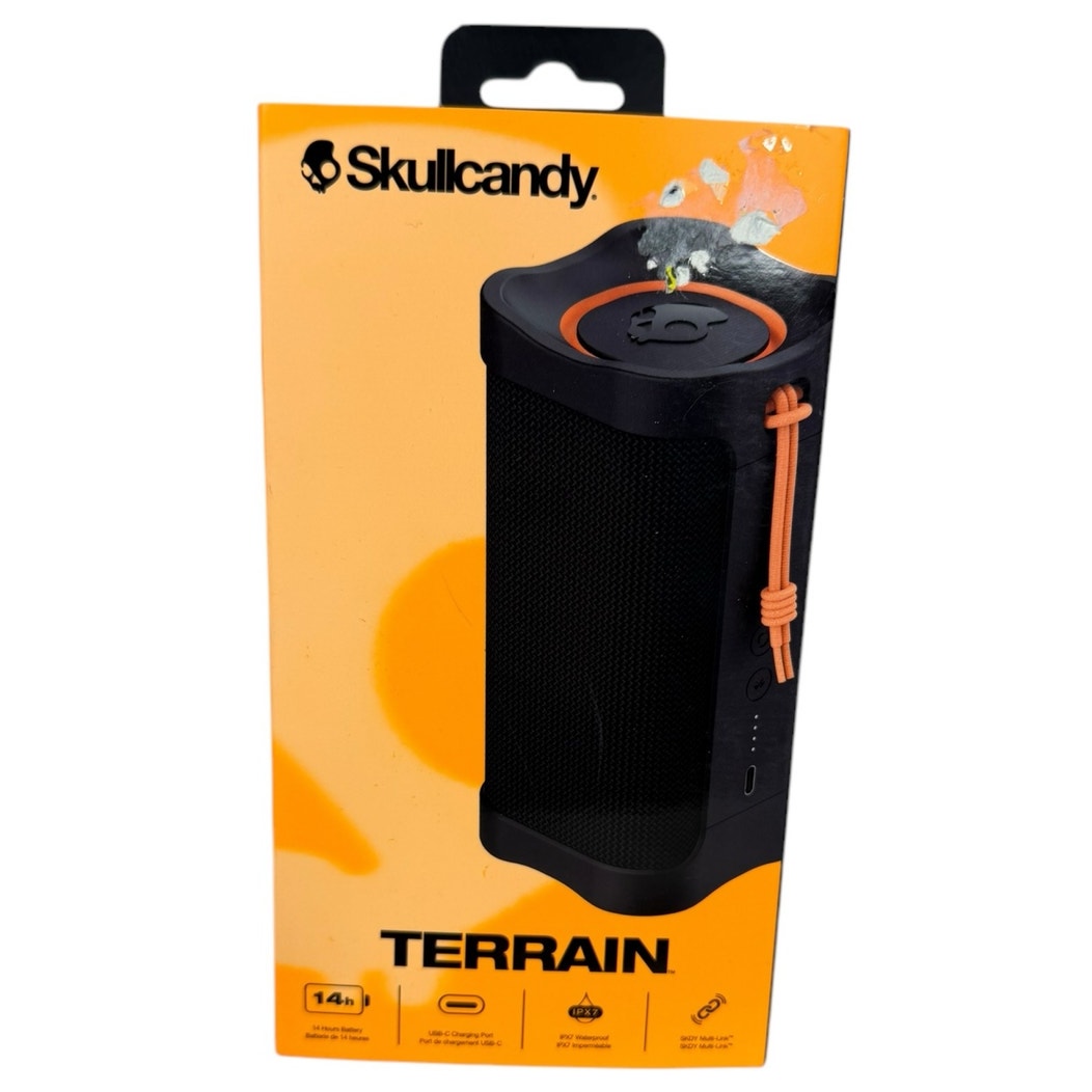 NIB Skullcandy Terrain Large XT Compact Tough Wireless Speaker, Black / Orange