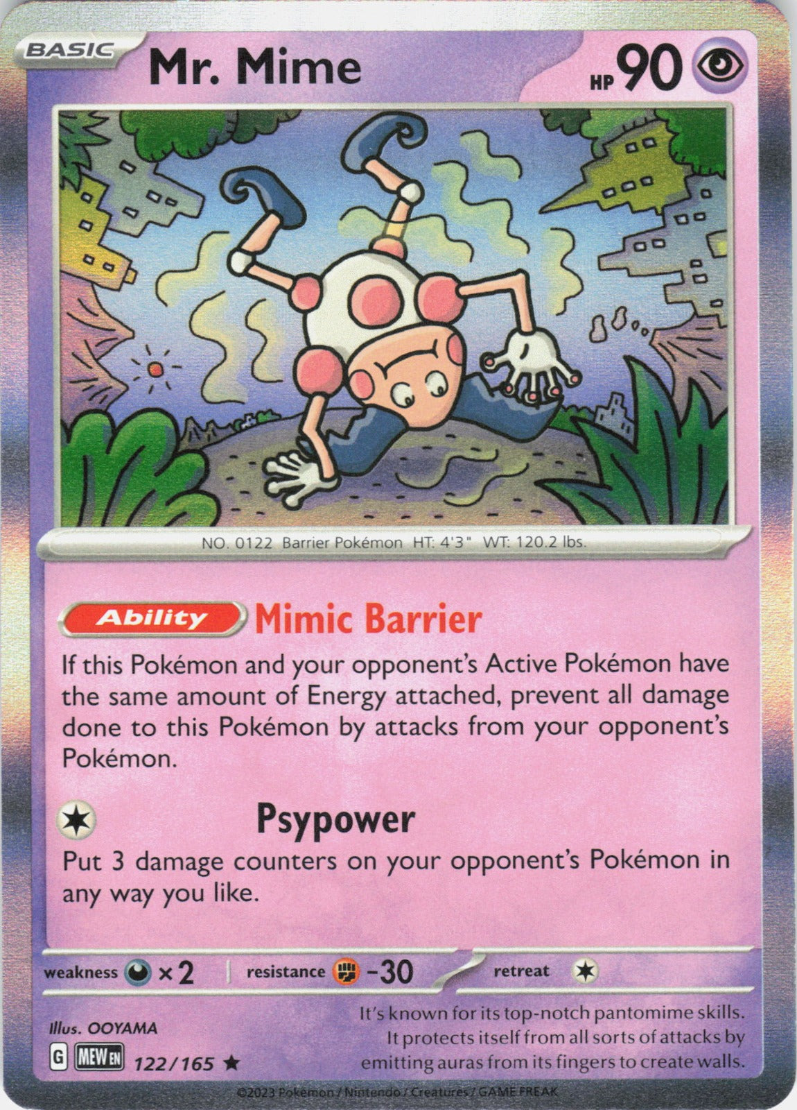 Mr. Mime Holo Rare SV: Scarlet & Violet 151 122/165 NM