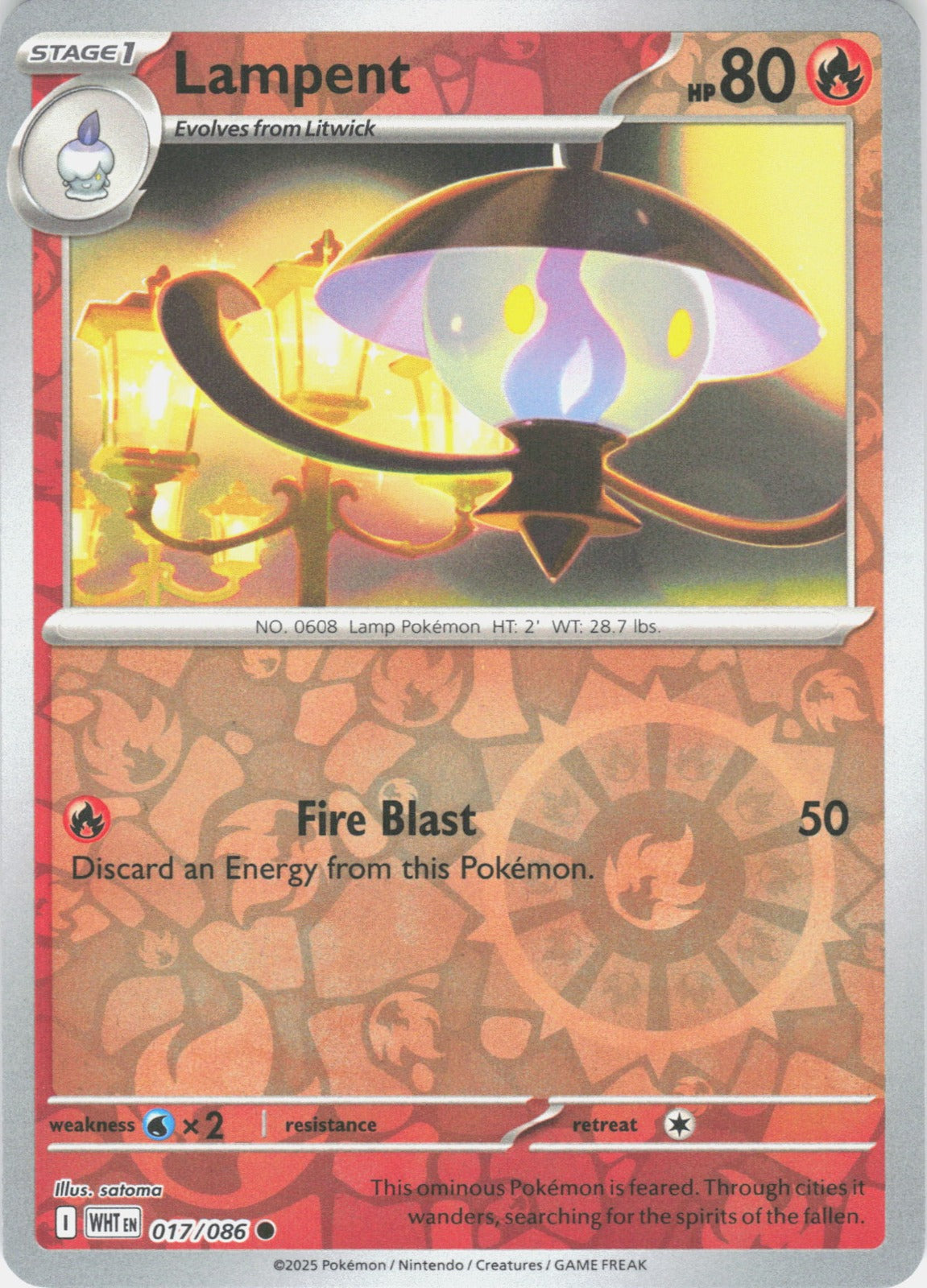 Lampent Reverse Holo Common SV: White Flare 017/086 NM