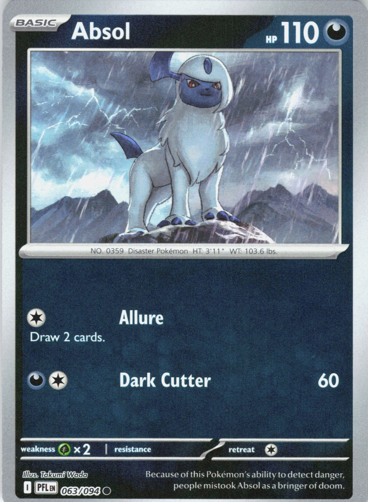 Absol Reverse Holo Common ME02: Phantasmal Flames 063/094 NM