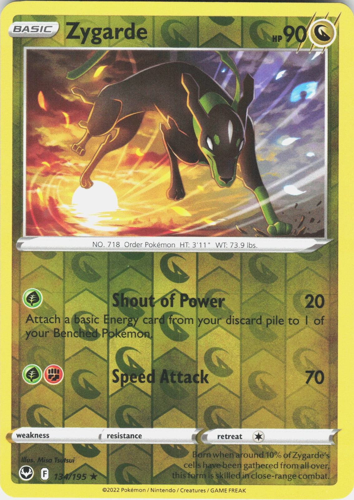 Zygarde Reverse Holo Rare SWSH12: Silver Tempest 134/195 NM