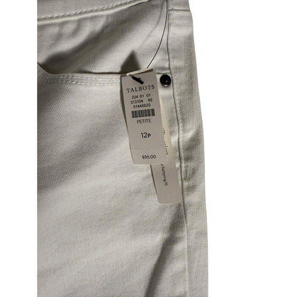 NWT Talbots Jeggings Women's Size 12P  White Skinny Ankle