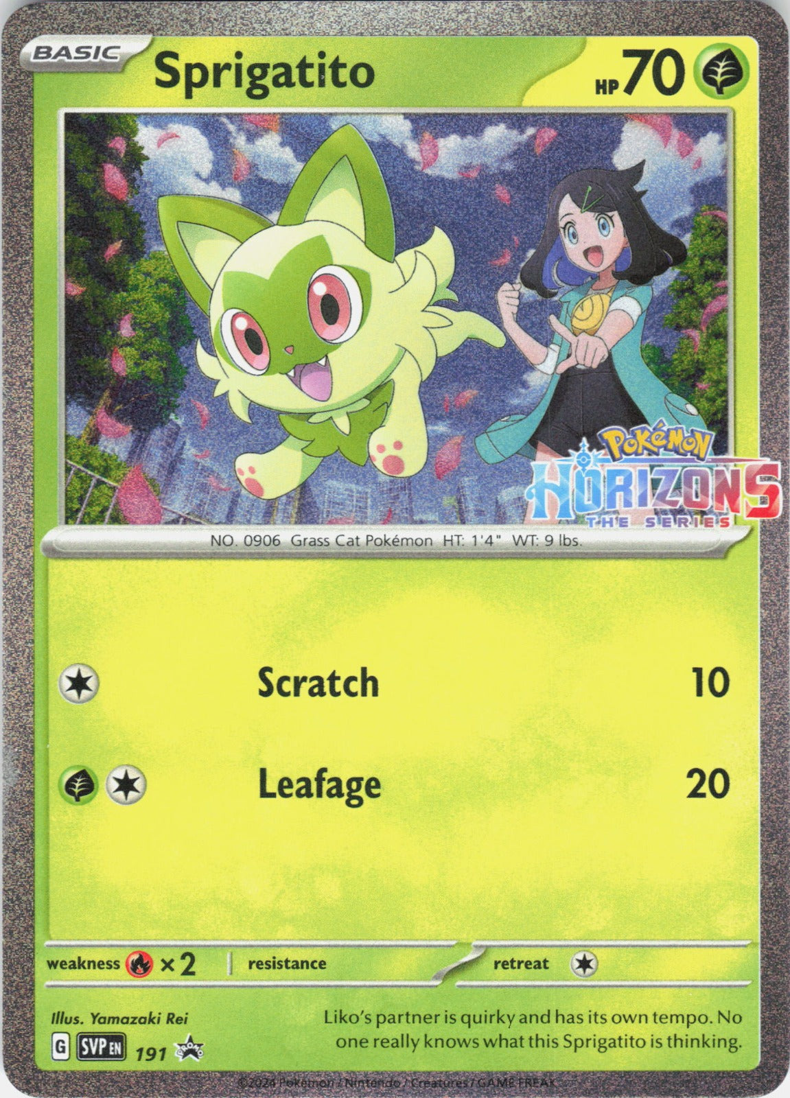 Sprigatito (Pokemon Horizons Stamped) Holo Promo SV: Scarlet & Viole Card 191 NM