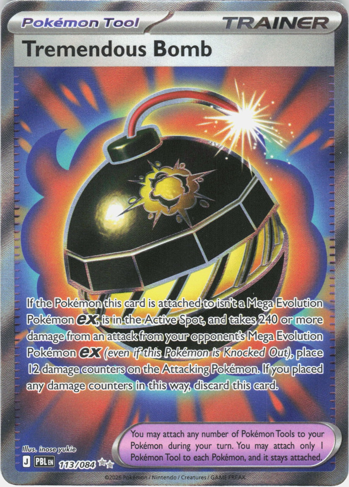 Tremendous Bomb Holo Ultra Rare ME05: Pitch Black 113/084 NM