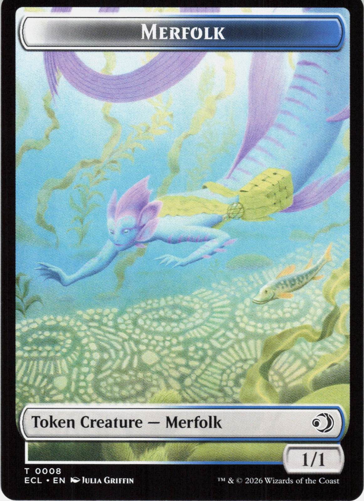 Merfolk // Worm Double-Sided Token T Lorwyn Eclipsed 8 // 9 NM