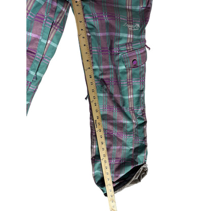 Women's Venture Liquid 5000mm Green and Pink Plaid Snow pants Medium