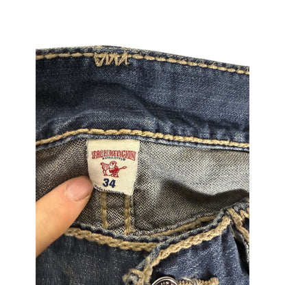 Men's True Religion Rope  Flap Pocket Stitched Straight Jeans Size 34