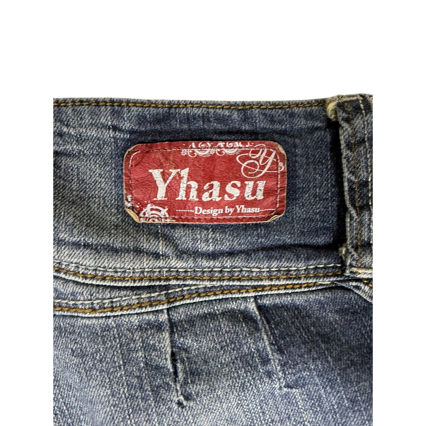 Design by Yhasu Jeans Women's Low-rise Skinny Y2K Vintage Distressed Button Fly