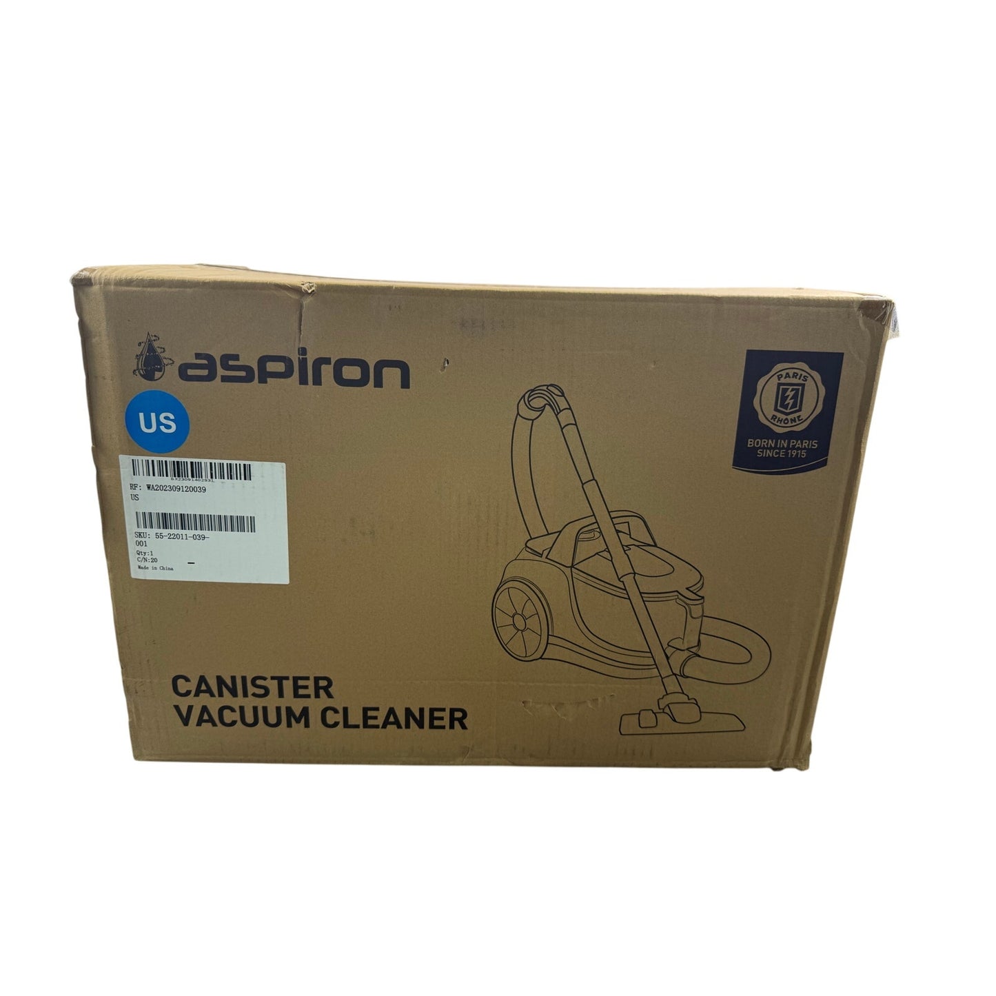 NIB Aspiron 1200W Bagless Vacuum Cleaner CA006, 3.7QT Capacity Blue and Silver