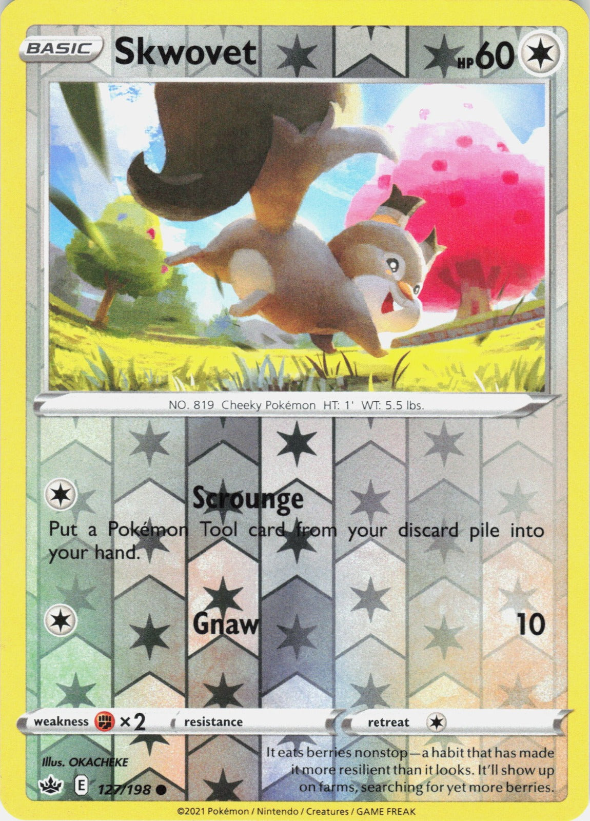 Skwovet Reverse Holo Common SWSH06: Chilling Reign 127/198 NM