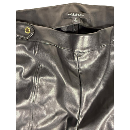 NWT Marc New York Pants Women's Black Size 2X Faux Leather Ankle