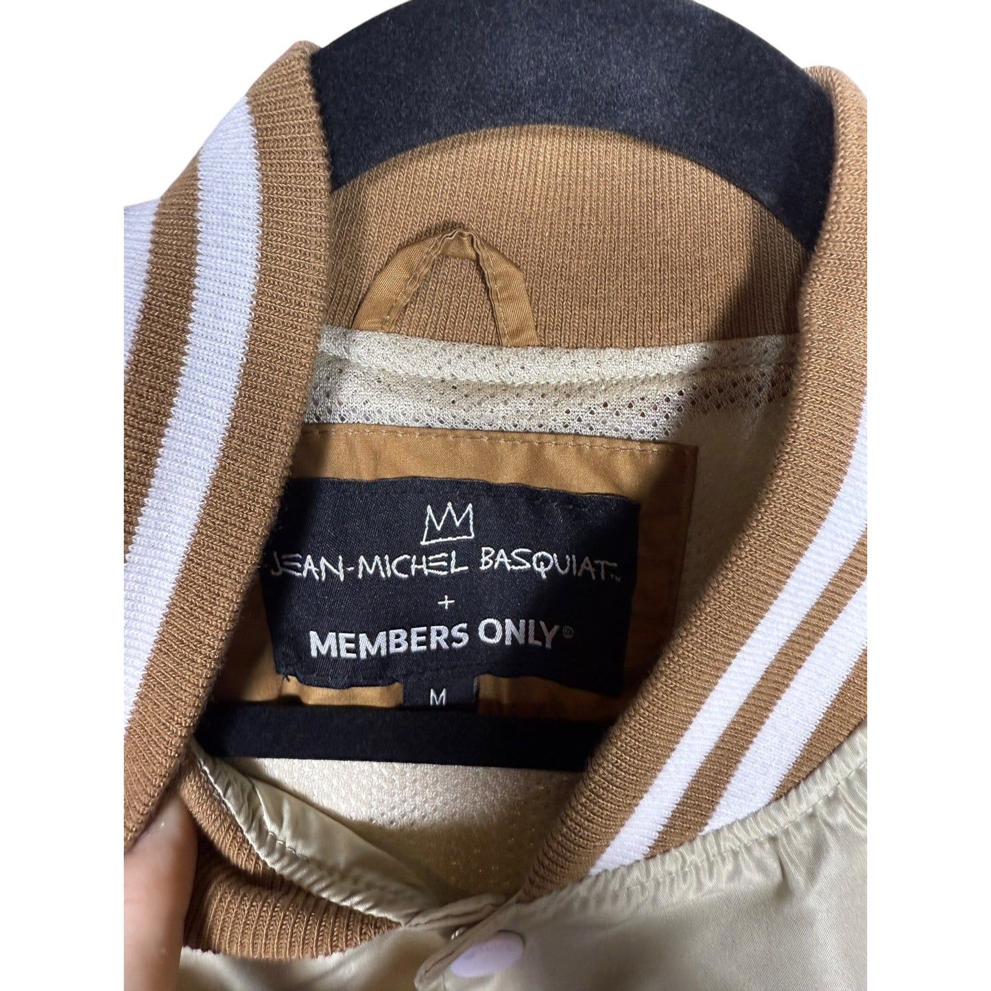 NWT Men's Members Only Jean Michel Basquat Brown Varsity Windbreaker Size M