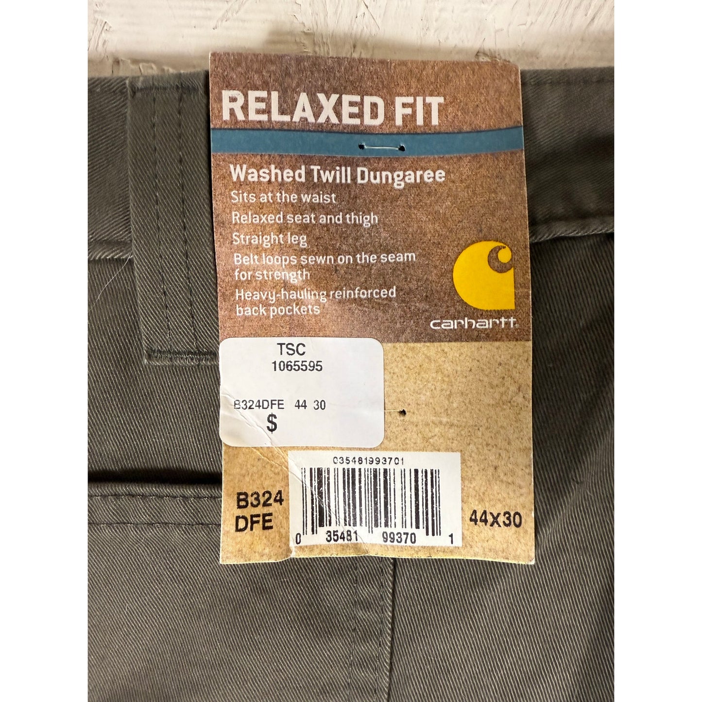 NWT Carhartt  Men Washed Twill Dungaree Green 44 x 30