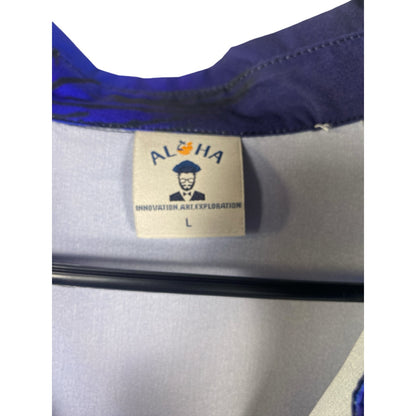 NWT Aloha  Hawaiian Shirt Men's Blue Size Large Button Down vacation