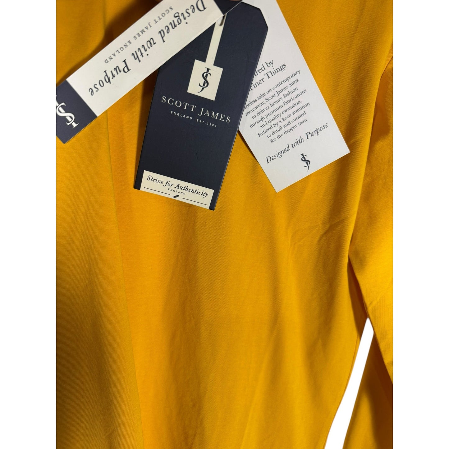 NWT Scott James Shirt Men's Long sleeve Med Mustard Outdoor Athleisure stretch